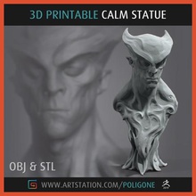calm statue 3d printable art artofpoligone cgart 3dart character clay zbrush body sculpture man human male anatomy 3d print model - Mito3D