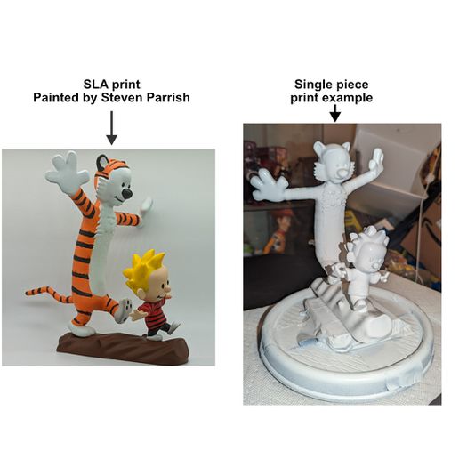 Calvin Hobbes parça karikatür 3D print model - Mito3D