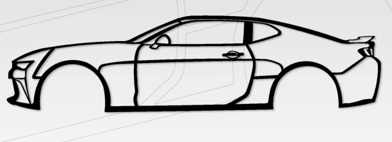 camaro silhouette deco wall car 3d print model - Mito3D