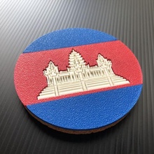Cambogia bandiera sottobicchieri sottobicchiere coozie bevanda khmer Asia dyi tavolo paesi arredamento 3d print model - Mito3D