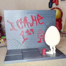 llegó el 1 de mayo casa decoración divertido huevo la pascua diorama gallina 3d print model - Mito3D
