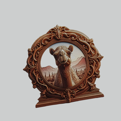 kamel tier medaillon kunst anhänger bär katze hähnchen kuh krokodil hirsch 3d print model - Mito3D