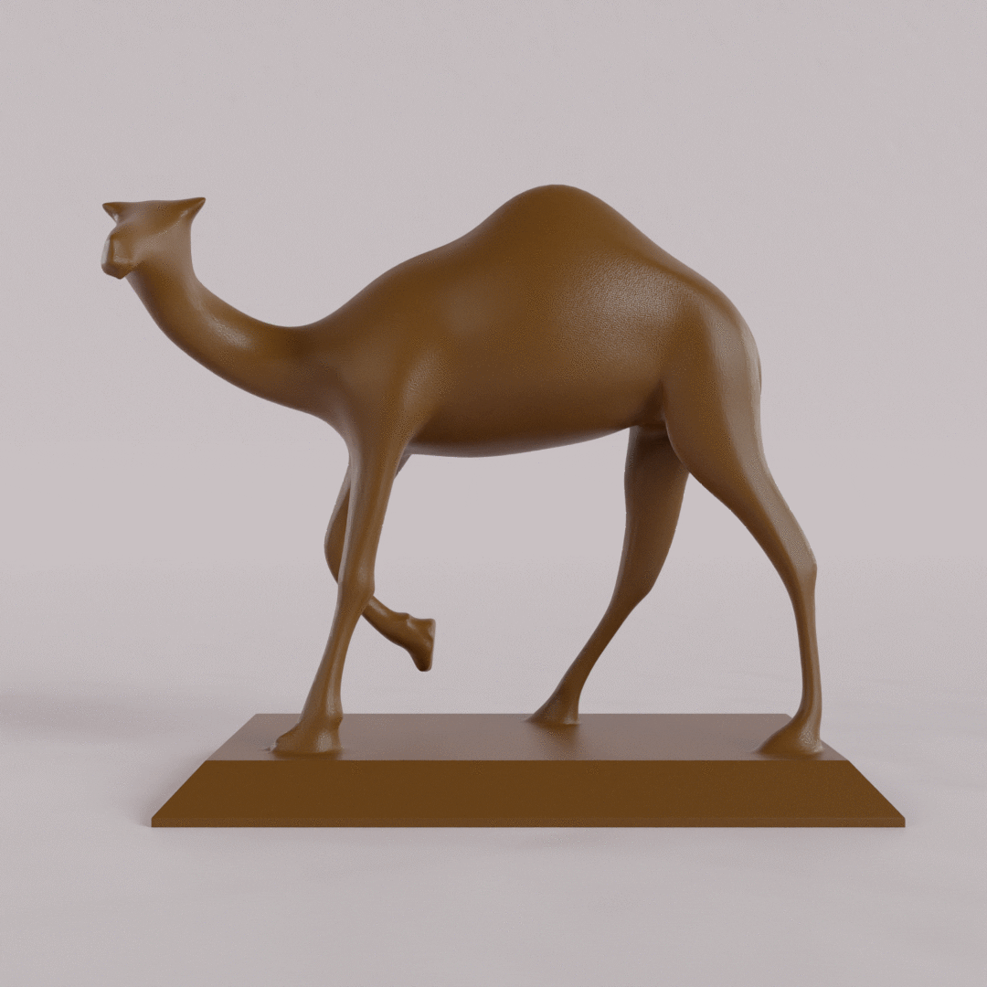 cammello figurina figura animale arte statua 3D print model - Mito3D
