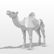 camel low-poly Kunst Dekoration Figuren abstract abstractart Körper Tier Abbildung facettiert lowpoly Skulptur 3dprinting 3d print model - Mito3D