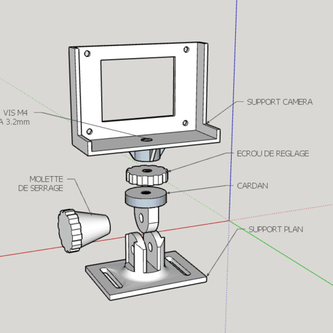 camera support various aeromodelling 3D print model - Mito3D
