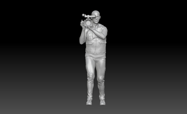 cameraman 1 câmera guindaste filme vídeo foto cine cinema estúdio trabalhos warner maravilha raposa dc 3d print model - Mito3D