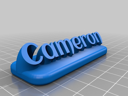 Cameron Nefes kesici isim tabak yeniden düzenleme özelleştirilmiş ofis 3d print model - Mito3D