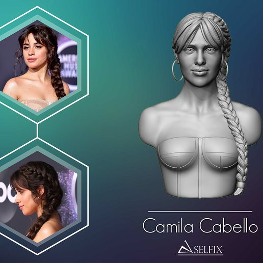 camila cabello bust 3d print model portrait statue sculpture art sculptures cuban american singer 3D print model - Mito3D
