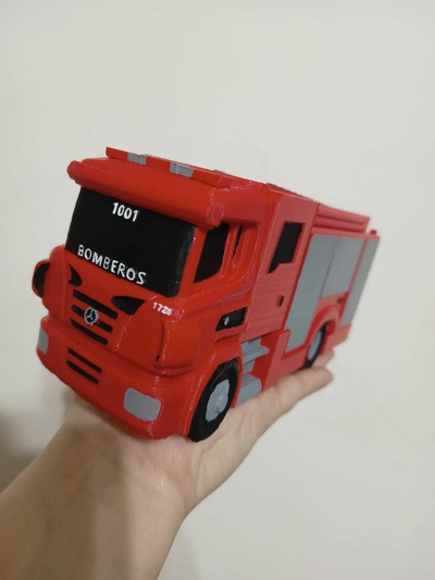 camião bombeiros fogo caminhão bombeiro mercedes benz 3d print model - Mito3D