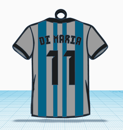 maglietta maria 11 argentina futbol squadra llavero gioia 3d print model - Mito3D