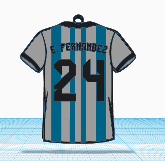 camiseta enzo fernandez 24 argentina futbol equipo llavero joyer a 3D print model - Mito3D