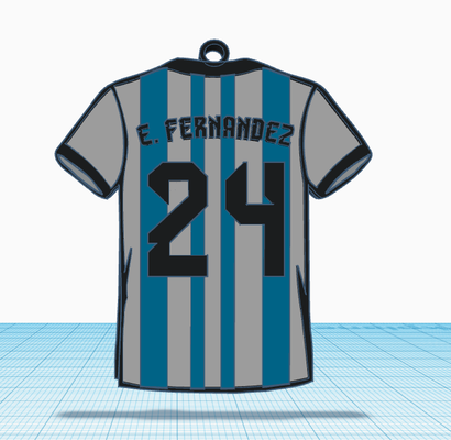 camiseta enzo fernandez 24 argentina futbol equipo llavero joyer 3d print model - Mito3D