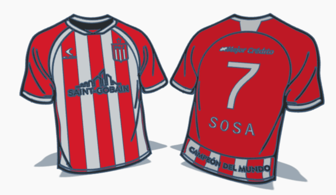 camiseta estudiantes lp modelo 2024 camisetas futbol football soccer shirt jersey t-shirt 3d print model - Mito3D