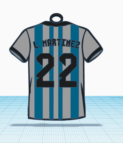 camiseta lautaro martinez 22 argentina futbol equipo llavero joyer 3d print model - Mito3D