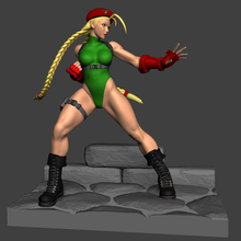 cammy statue white street fighter girl sexy legs body blonde braid beret delta 3d print model - Mito3D