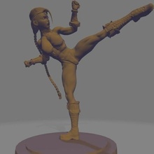 cammy sokak dövüşçü Kadın heykel model kız video oyun 3d print model - Mito3D