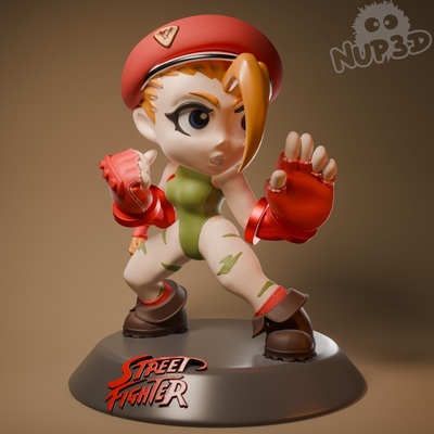 cammy combattente strada arte chibi carina 3d print model - Mito3D