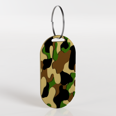 camouflage keychain 3d keychains fusion 360 military jewelry 3d print model - Mito3D