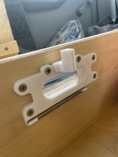 camper closet door drawer locking system lock catch verriegelung camping car extension van cabinet schrankt r schloss 3d print model - Mito3D
