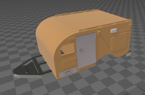 camper trailer rc crawler scala Accessori 1 10 4x4 tourer via terra caravan outback 3d print model - Mito3D