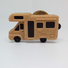 furgoneta camper de token la moneda gadget autocaravana viajes transporte anillo claves 3d print model - Mito3D