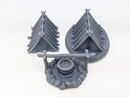 feu camp ensemble donjons fantaisie historique miniatures pot terrain Feu table tente dnd éclaireur ttrpg 5e 3d print model - Mito3D