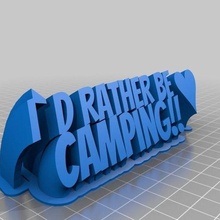 camping 2-line plate customized office 3d print model - Mito3D