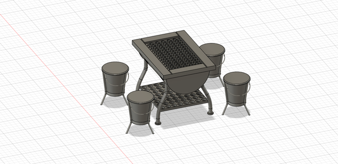 campeggio tavolo 1 64 architettura campo diorama 3d print model - Mito3D