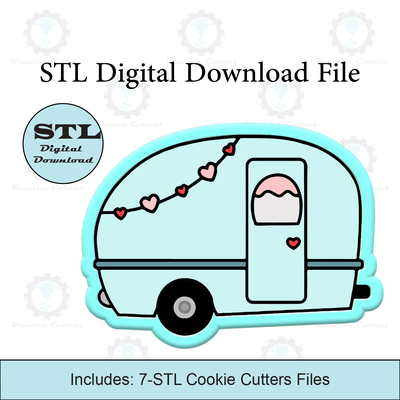 camping trailer cookie cutter stl file cutters 3d print model - Mito3D
