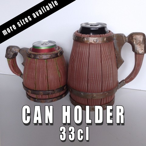 can holder - 33cl home 3d moriendi ars accessories box tower tray drink energy fantasy tavern inn dnd dice boardgames boardgame stein soda prop mug container cup beerholder beer barrel trunk organic wooden wood arsmoriendi3d 3D print model - Mito3D