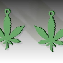 cannabis bijoux boucles d'oreilles accessoires 3d print model - Mito3D