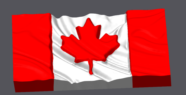 Kanada Flagge winken Mauer montierbar 3d print model - Mito3D