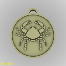 el cáncer del zodiaco medallón colgante joyería 3d print model - Mito3D