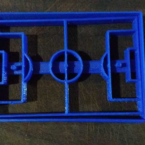 cancha soccer cookie cutter home molde cortante galleta futbol 3D print model - Mito3D
