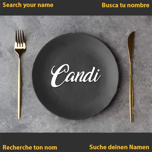 candi name banquet wedding communion dinner plate table decoration tablename 3D print model - Mito3D