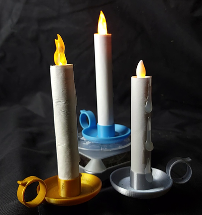 candle candlestick led holder light electronics 3d print model - Mito3D