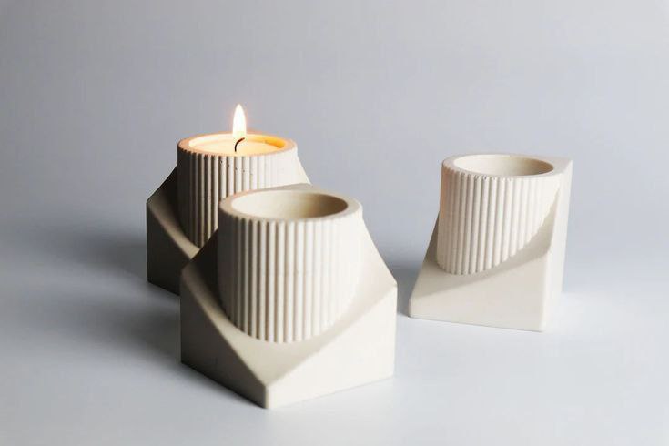 candle holder 2 circle qubic art warmer 3D print model - Mito3D