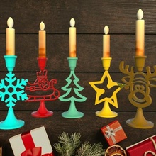 candle holder chrismas set cacdleholder household swappable gift candlestick christmas ornaments 3d print model - Mito3D