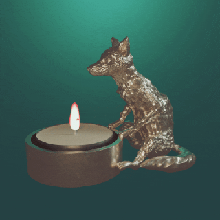 candle holder fox candleholder animal interior decor 3d print model - Mito3D