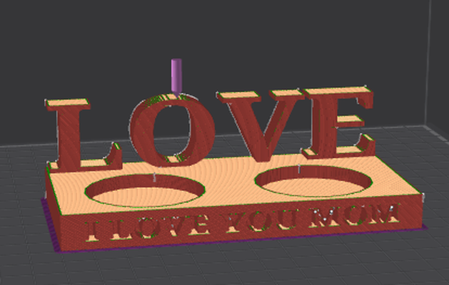 candle holder i love mom mother's day 3d print model - Mito3D