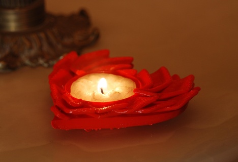 candle holder night petal heart - 3d print model - Mito3D