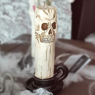 candle holder skull candelabra halloween decoration inside outside events 3d print model - Mito3D