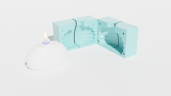 candle mold - abstract 1 3d print model - Mito3D