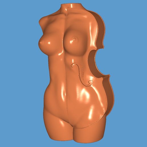 candle mold - woman violin pla flexible art mould naked body 3D print model - Mito3D