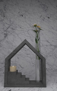 candle vase holder 2 tube pot planter home house decore decoration art glass flower 3d print model - Mito3D