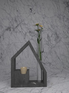 candle vase holder tube home decore art house 3d print model - Mito3D