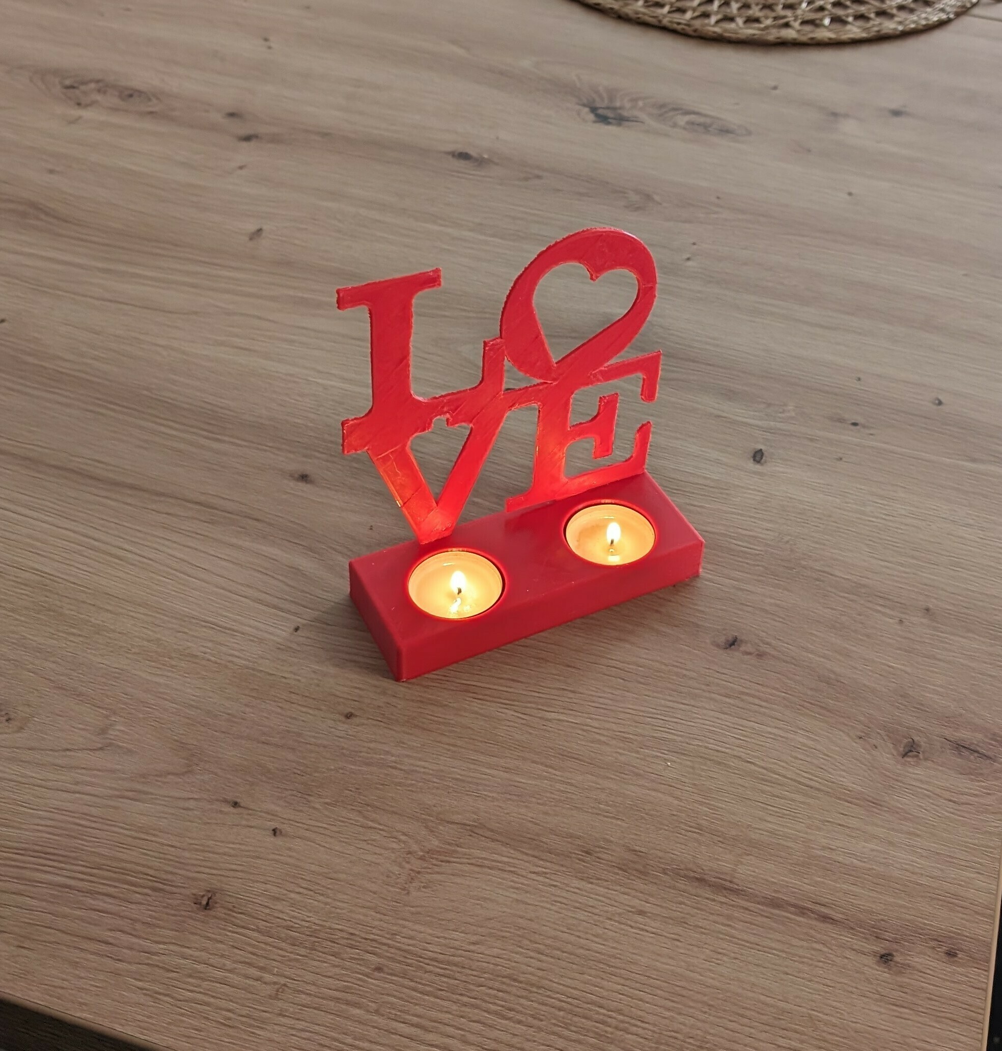 bougeoir double bougie l'amour Saint Valentin amour 3D print model - Mito3D