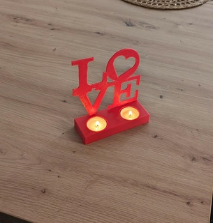 Kerzenhalter doppelt Kerze Liebe Heilige Valentinstag amour 3d print model - Mito3D