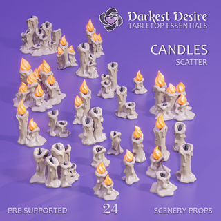 candles lotr scenery terrain boardgame interior fantasy wargaming rpg dungeons dragons dnd d&d scatter tabletop miniatures roleplaying library magic wizard 3d print model - Mito3D