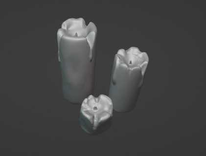 candles - supportless accessory part tabletop miniature easyprint supportfree fantasy medieval candle 3d print model - Mito3D